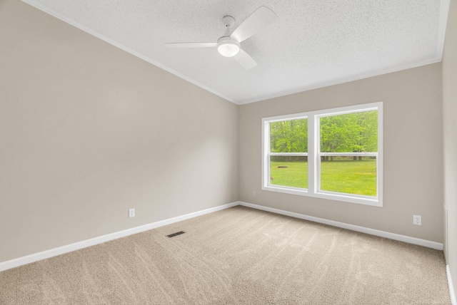 2100 Rowe Rd, Applegate, MI 48401 - empty room with carpet floors, baseboards, a ceiling fan, a textured ceiling, and lofted ceiling
