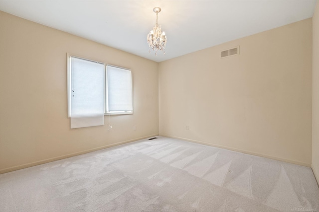 4931 Peggy St, West Bloomfield, MI 48322 - spare room with a chandelier, light colored carpet, and baseboards