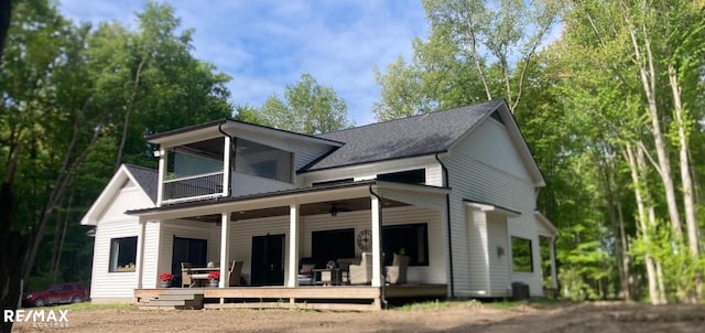 6665 Church Rd, Fair Haven, MI 48023 - back of house with a balcony and roof with shingles