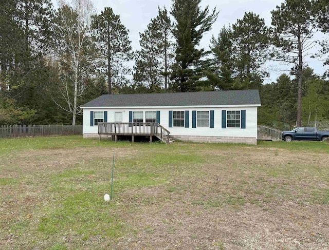 245 Silver Creek Rd, Marquette, MI 49855 - manufactured / mobile home featuring a wooden deck