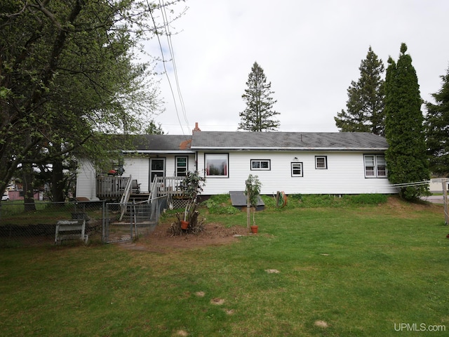 50 Baltic Ave, South Range, MI 49963 - rear view of house with a deck