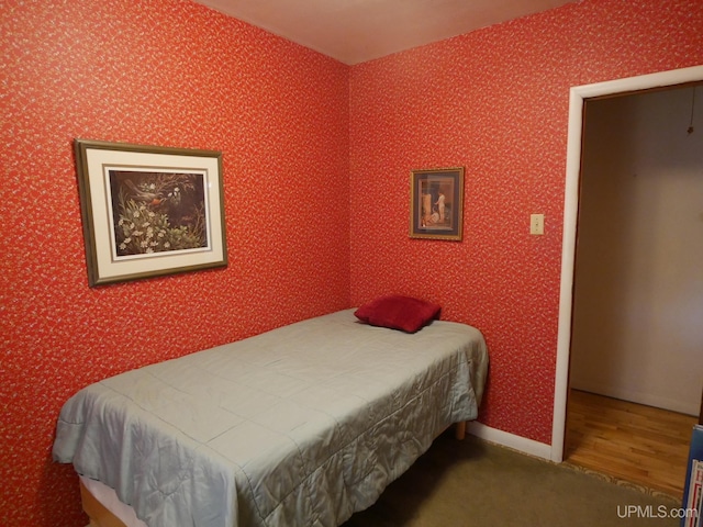 50 Baltic Ave, South Range, MI 49963 - carpeted bedroom featuring wallpapered walls and baseboards