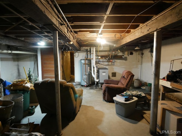 50 Baltic Ave, South Range, MI 49963 - unfinished below grade area with gas water heater and a heating unit
