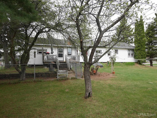 50 Baltic Ave, South Range, MI 49963 - view of front facade featuring a wooden deck