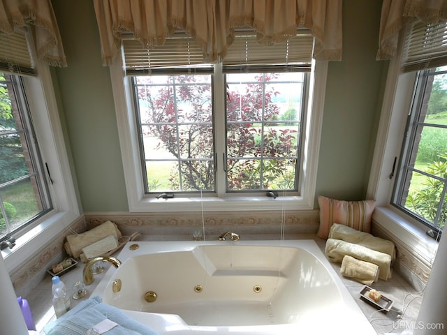 52765 Bootjack Rd, Lake Linden, MI 49945 - bathroom featuring a jetted tub and plenty of natural light