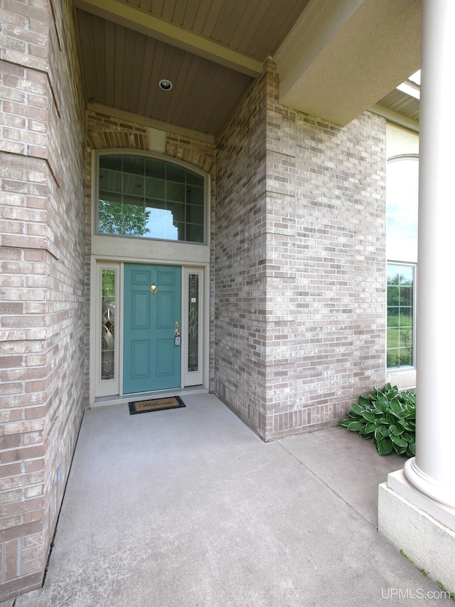 52765 Bootjack Rd, Lake Linden, MI 49945 - doorway to property with brick siding