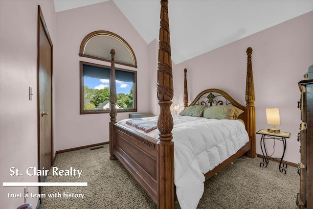 1080 Highland Dr, Saint Clair, MI 48079 - bedroom featuring light colored carpet, baseboards, and vaulted ceiling