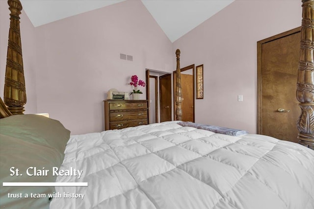 1080 Highland Dr, Saint Clair, MI 48079 - bedroom featuring high vaulted ceiling
