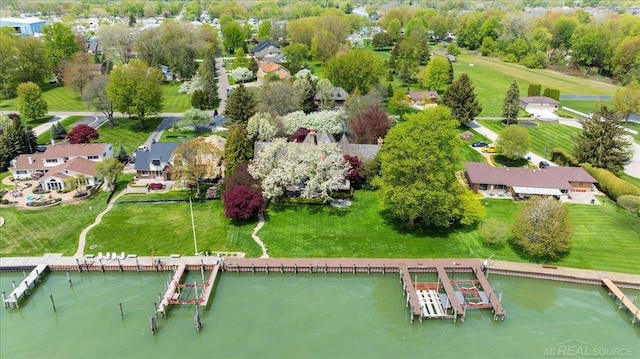 49016 Pointe Lakeview Dr, Chesterfield, MI 48047 - aerial view of residential area with a nearby body of water
