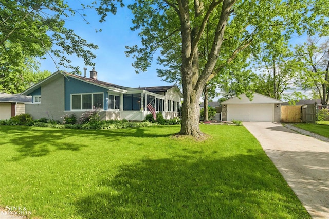 22574 Katzman St, Clinton Township, MI 48035 - view of front of property with a chimney and brick siding