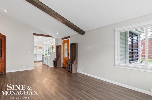 22574 Katzman St, Clinton Township, MI 48035 - unfurnished living room featuring wood finished floors, baseboards, and recessed lighting