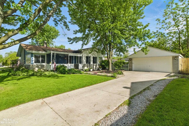 22574 Katzman St, Clinton Township, MI 48035 - single story home with brick siding