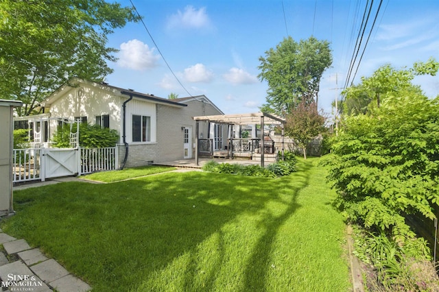 22574 Katzman St, Clinton Township, MI 48035 - view of yard featuring a pergola, a gate, and a patio