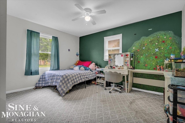 1923 Clinton Ave, Saint Clair, MI 48079 - carpeted bedroom featuring baseboards and a ceiling fan