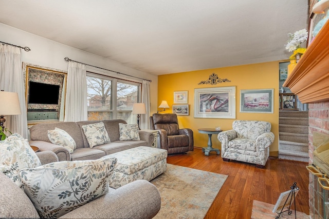 5149 Reinhardt Ln, Bay City, MI 48706 - living room with hardwood / wood-style flooring and stairs