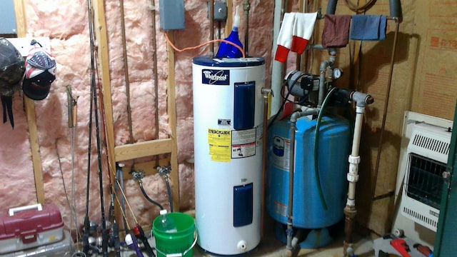 7880 S Dyer Dr, Falmouth, MI 49632 - utility room featuring electric water heater