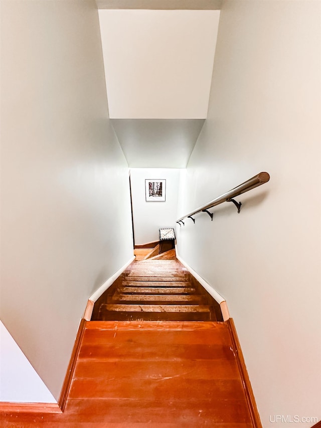 812 Spruce St, Marquette, MI 49855 - stairway with wood finished floors