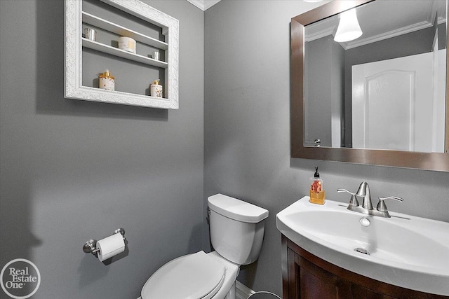63011 Indian Hills Dr Unit # 1, Washington Twp, MI 48095 - half bath with crown molding, toilet, and vanity