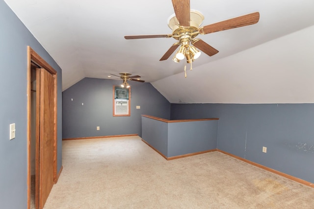 205 E Murphy St, Bay City, MI 48706 - bonus room with carpet flooring, baseboards, lofted ceiling, and a ceiling fan