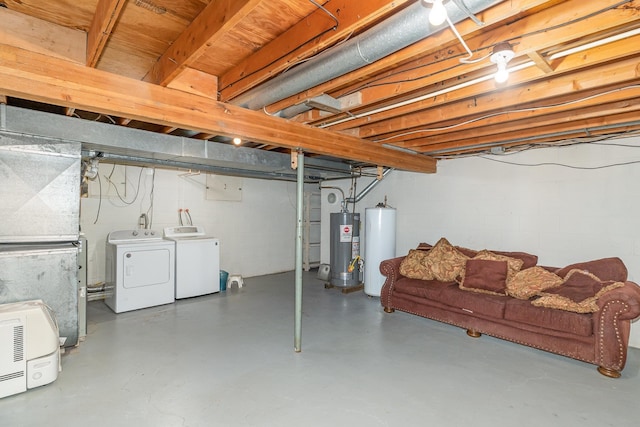 4719 Myra Lee Dr, Auburn, MI 48611 - unfinished below grade area with independent washer and dryer and water heater