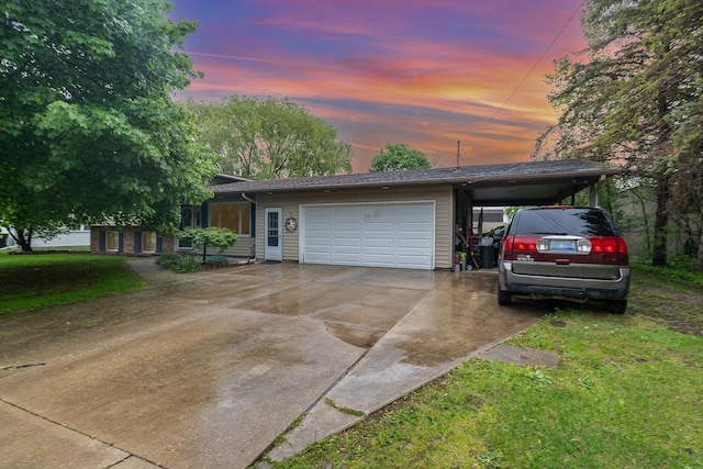 4719 Myra Lee Dr, Auburn, MI 48611 - ranch-style home featuring a garage and concrete driveway