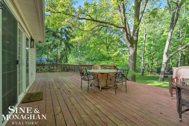 55266 Lordona Ln, Shelby Twp, MI 48315 - wooden deck featuring outdoor dining area