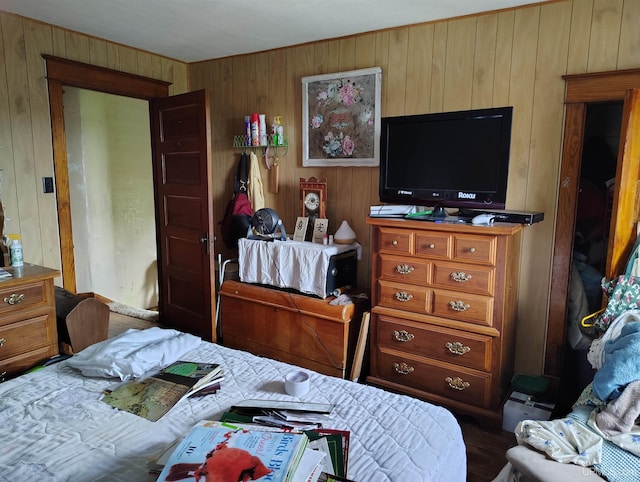 4203 E Maple Ridge 37th Rd, Rock, MI 49880 - bedroom with wood walls