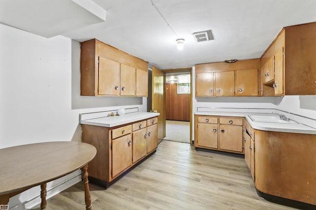 42910 Utica Rd, Sterling Heights, MI 48314 - kitchen featuring a sink, light countertops, and light wood-style flooring