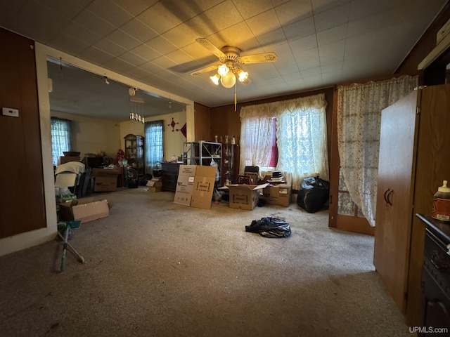 336 E Broad St, Lanse, MI 49946 - carpeted home office with ceiling fan