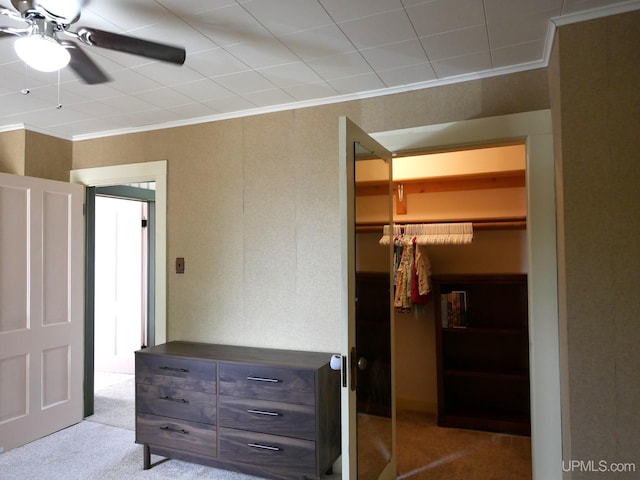 909 Quincy St, Hancock, MI 49930 - carpeted bedroom with a closet and ornamental molding