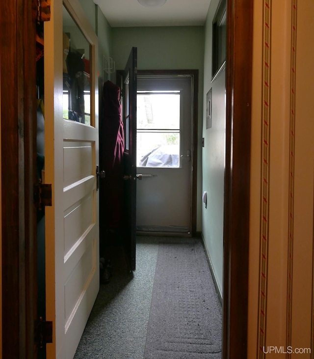 909 Quincy St, Hancock, MI 49930 - corridor with carpet flooring and baseboards