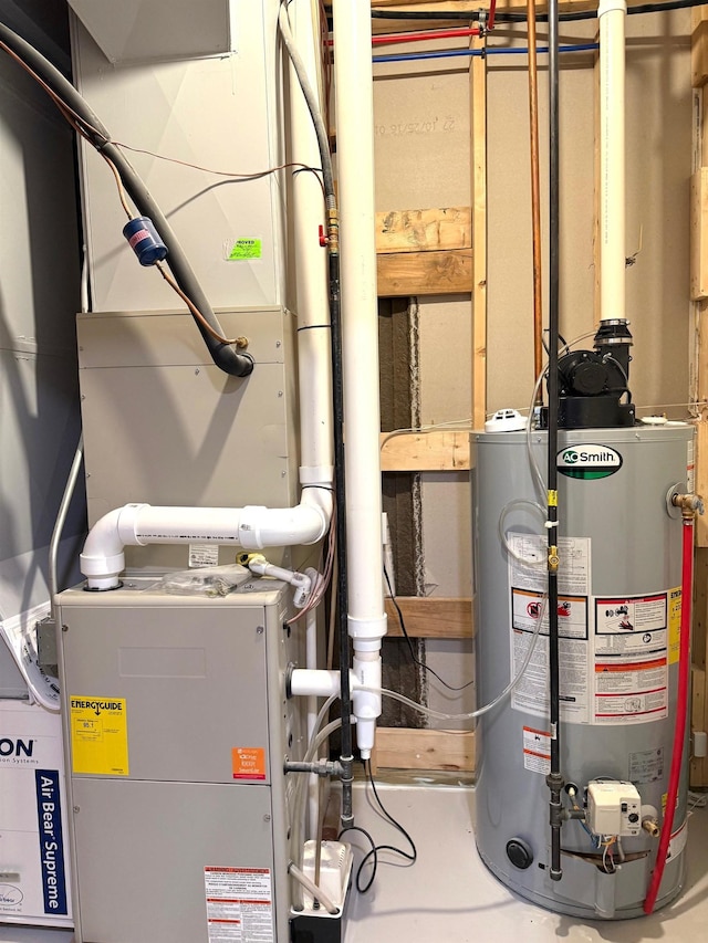 5266 Brook Hollow Ave, Bay City, MI 48706 - utility room with water heater and heating unit