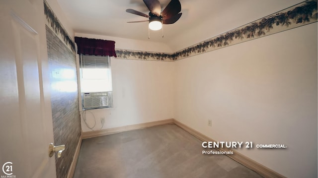 2884 Fort St, Lincoln Park, MI 48146 - carpeted spare room with cooling unit, baseboards, and ceiling fan