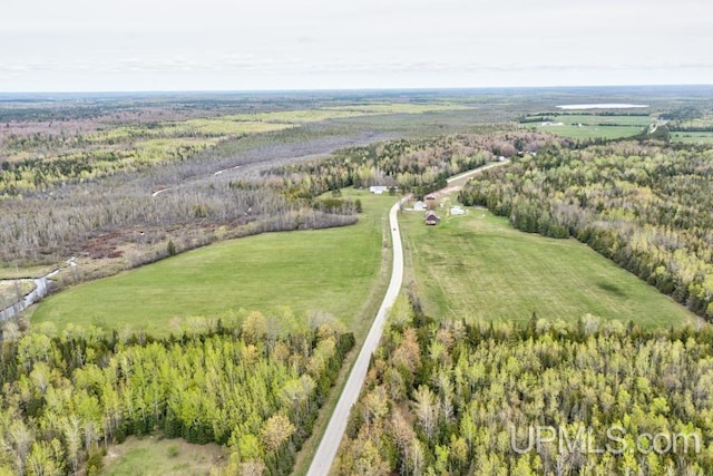 1782 H Rd, Bark River, MI 49807 - aerial view of property and surrounding area featuring a forest and rural landscape
