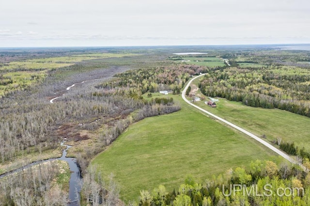 1782 H Rd, Bark River, MI 49807 - aerial view of property and surrounding area with a forest