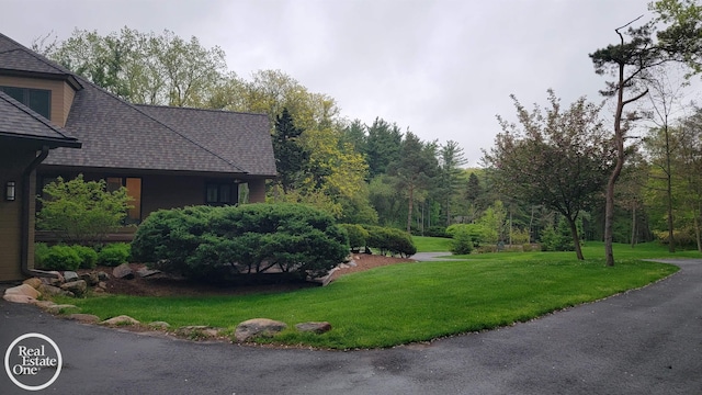 966 Pine Needle Trl, Oakland Twp, MI 48306 - view of home's exterior featuring a lawn and a shingled roof