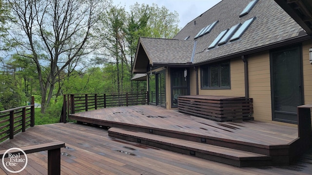 966 Pine Needle Trl, Oakland Twp, MI 48306 - wooden terrace featuring a hot tub