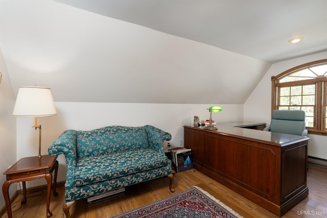 7975 00.25 Rd, Garden, MI 49835 - office space featuring vaulted ceiling and wood finished floors