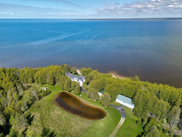 7975 00.25 Rd, Garden, MI 49835 - aerial view of property's location with a nearby body of water