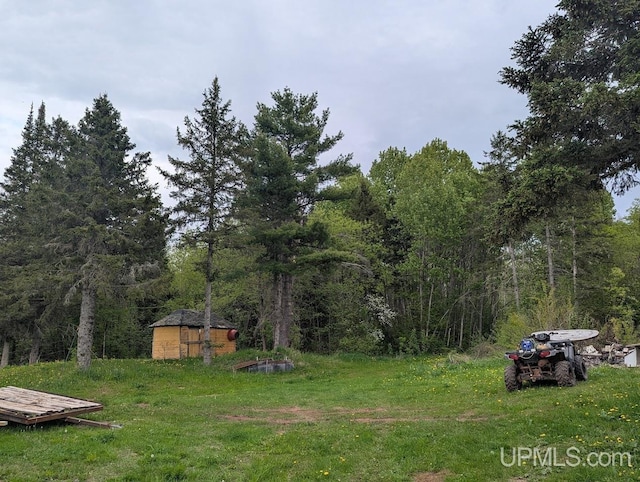 24662 Mud Creek Rd, Mass City, MI 49948 - view of yard featuring a view of trees