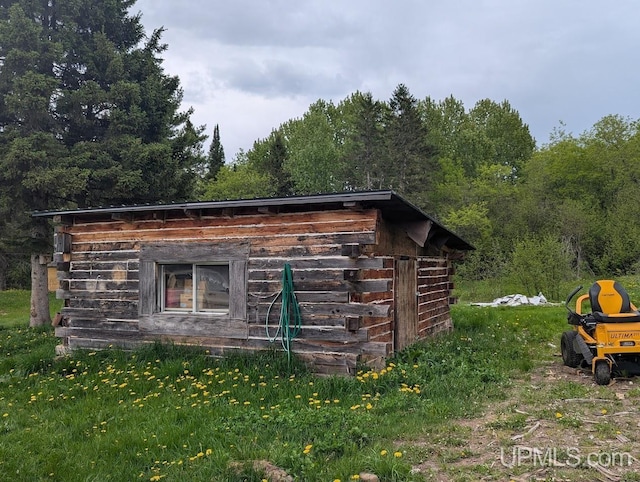 24662 Mud Creek Rd, Mass City, MI 49948 - view of outbuilding with a forest view