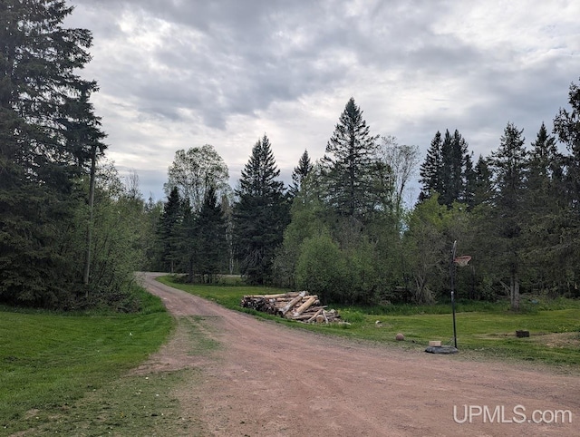 24662 Mud Creek Rd, Mass City, MI 49948 - view of dirt / gravel road with a forest view
