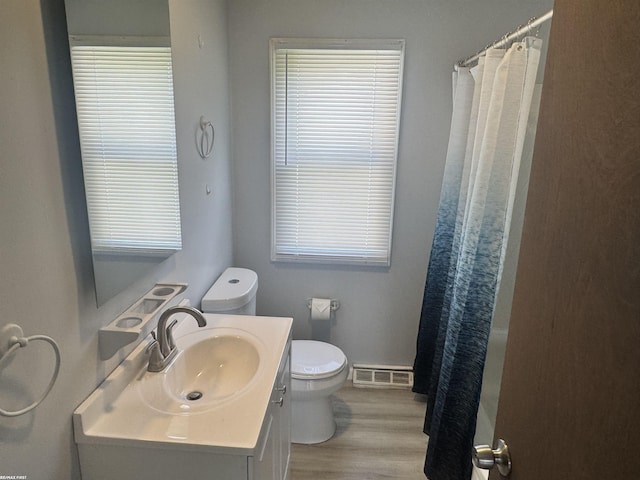 25230 Lehner St, Roseville, MI 48066 - full bathroom featuring toilet, vanity, wood finished floors, and a shower with shower curtain