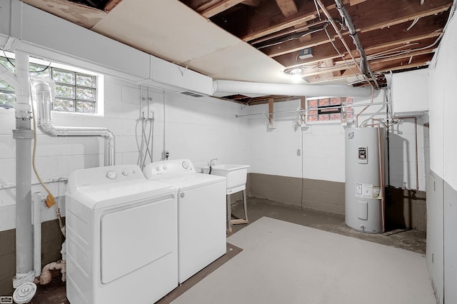 30 Connecticut St, Marysville, MI 48040 - laundry area featuring water heater and washing machine and clothes dryer