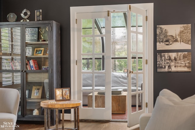1435 Kensington Ave, Grosse Pointe Park, MI 48230 - sitting room featuring french doors and wood finished floors