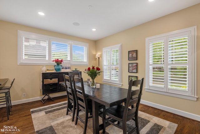 1435 Kensington Ave, Grosse Pointe Park, MI 48230 - dining space with baseboards, wood finished floors, and recessed lighting