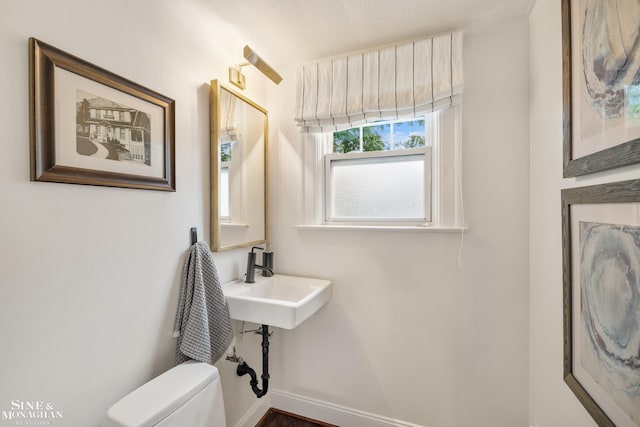 1435 Kensington Ave, Grosse Pointe Park, MI 48230 - bathroom featuring toilet, a sink, and baseboards