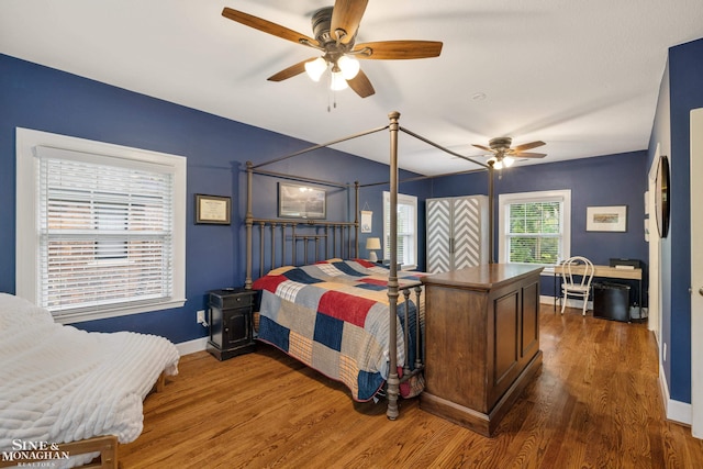 1435 Kensington Ave, Grosse Pointe Park, MI 48230 - bedroom featuring wood finished floors, baseboards, and ceiling fan