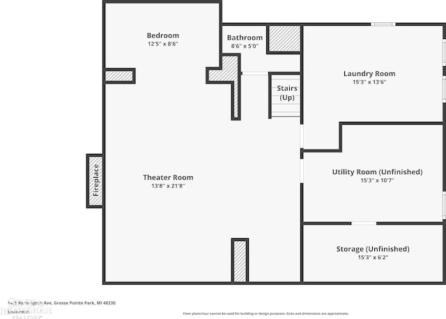 1435 Kensington Ave, Grosse Pointe Park, MI 48230 - floor plan / room layout