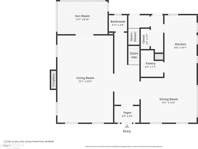 1435 Kensington Ave, Grosse Pointe Park, MI 48230 - property floor plan